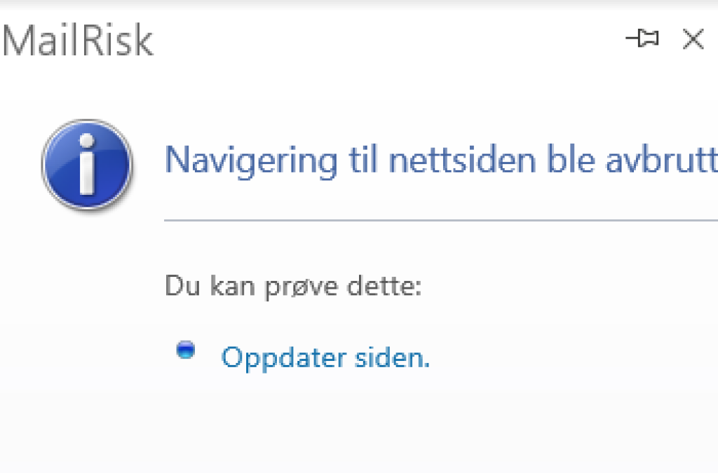 General error in webmail.