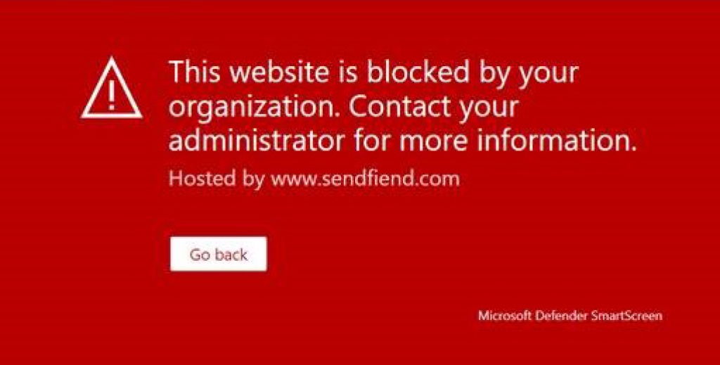 Block page from Microsoft Defender SmartScreen.
