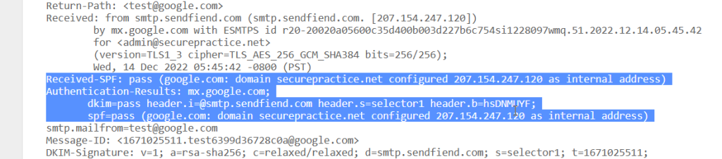 Checking the email headers for spoofed sender domains.