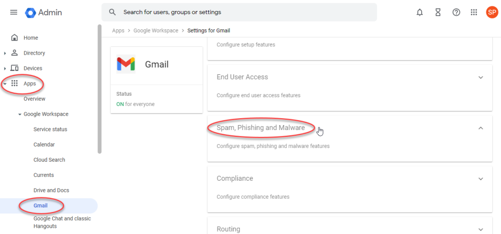 Location of Spam, Phishing and Malware in Google.