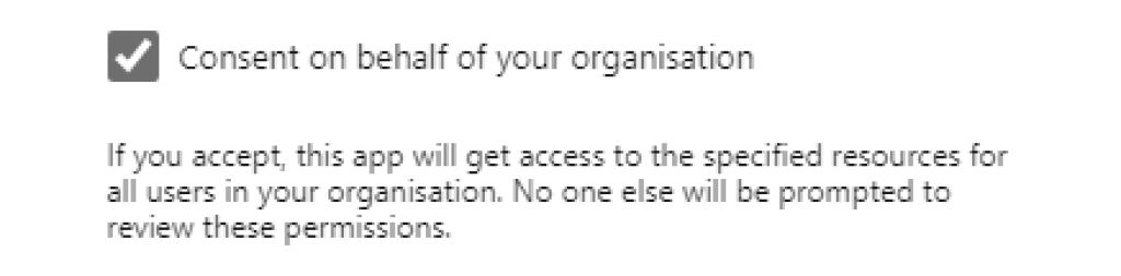 Consent on behalf of your organization.