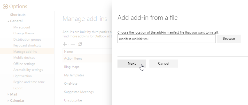 Select manifest file.