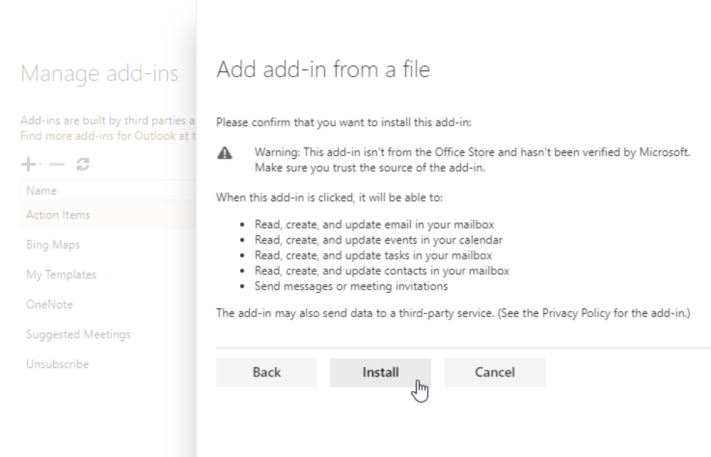 Confirm install.