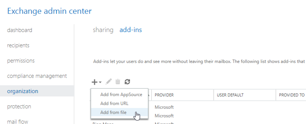 Location of the Add from file option.