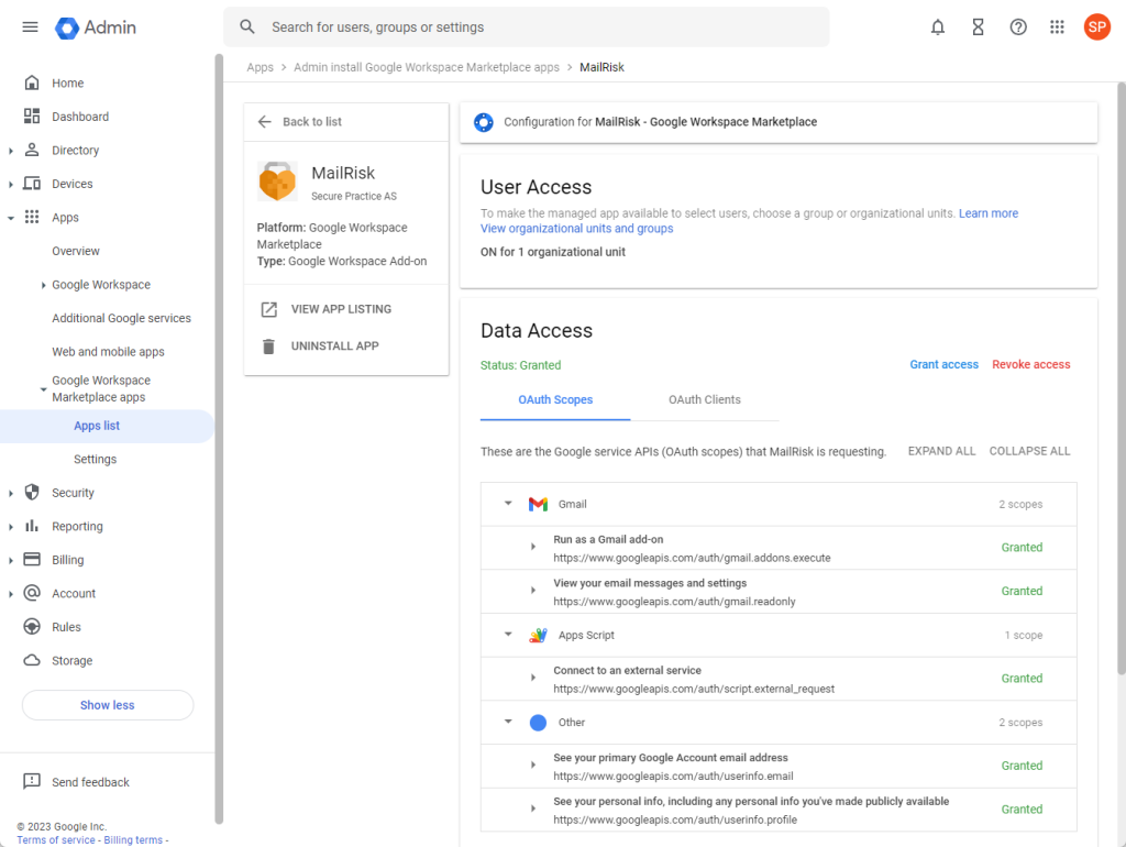 Validate the MailRisk installation.