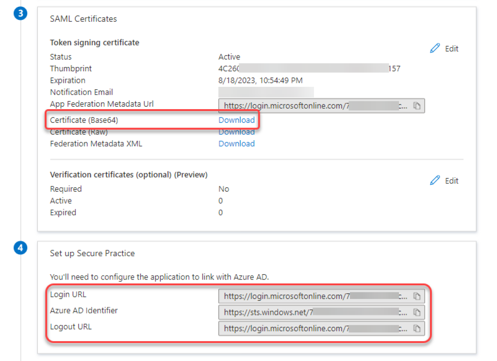 Downloading the certificate.