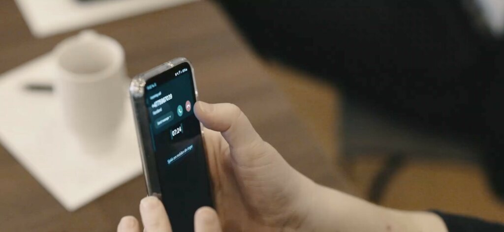 Incoming phone call during a cybersecurity training exercise.