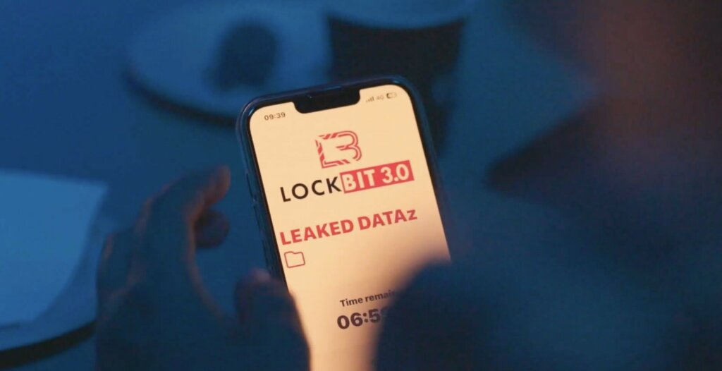 Ransomware screen on a phone.